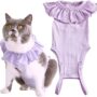Cat Recovery Suit for Abdominal Wounds and Skin