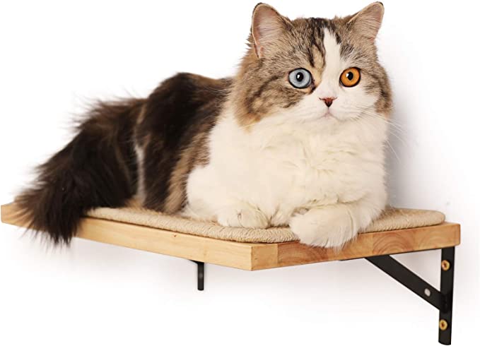FUKUMARU Floating Wall Shelf with Cat Scratching Mat
