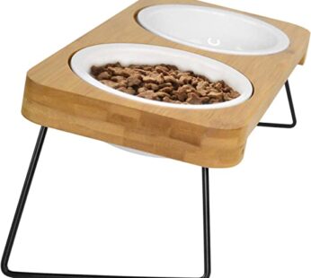 PLUROOF Ceramic Elevated 15°Tilted Cat Bowls